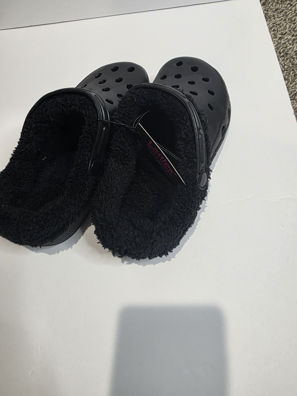 Bobbie Brooks Black Fleece-Lined Clog Mules - Picture 5 of 7